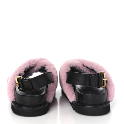 Louis Vuitton Shearling Paseo Sandals 39 Pink 5 of 7