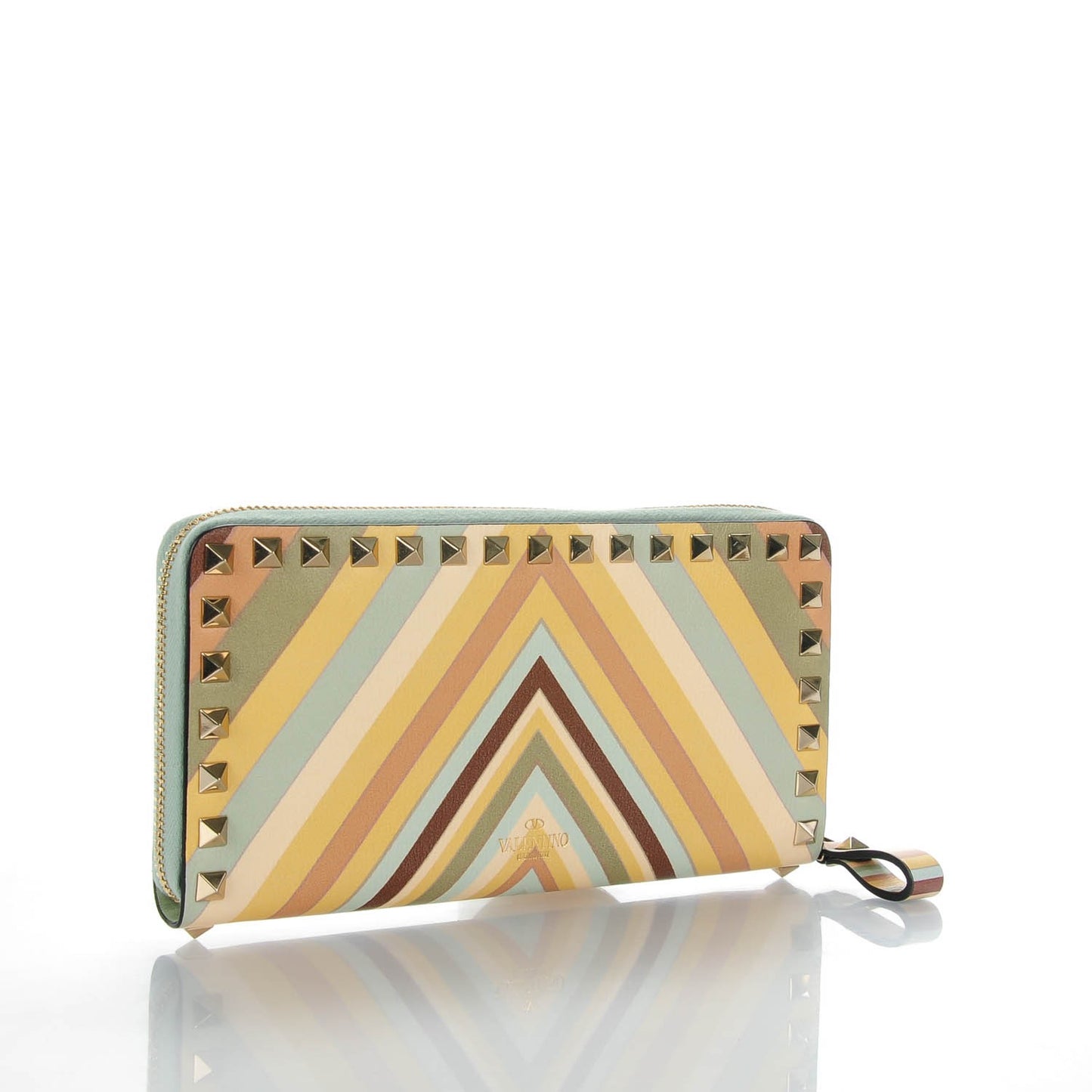 Calfskin Native Couture 1975 Rockstud Zip Around Wallet
