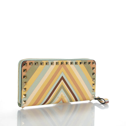 Valentino Garavani Calfskin Native Couture 1975 Rockstud Zip Around Wallet 3 of 8