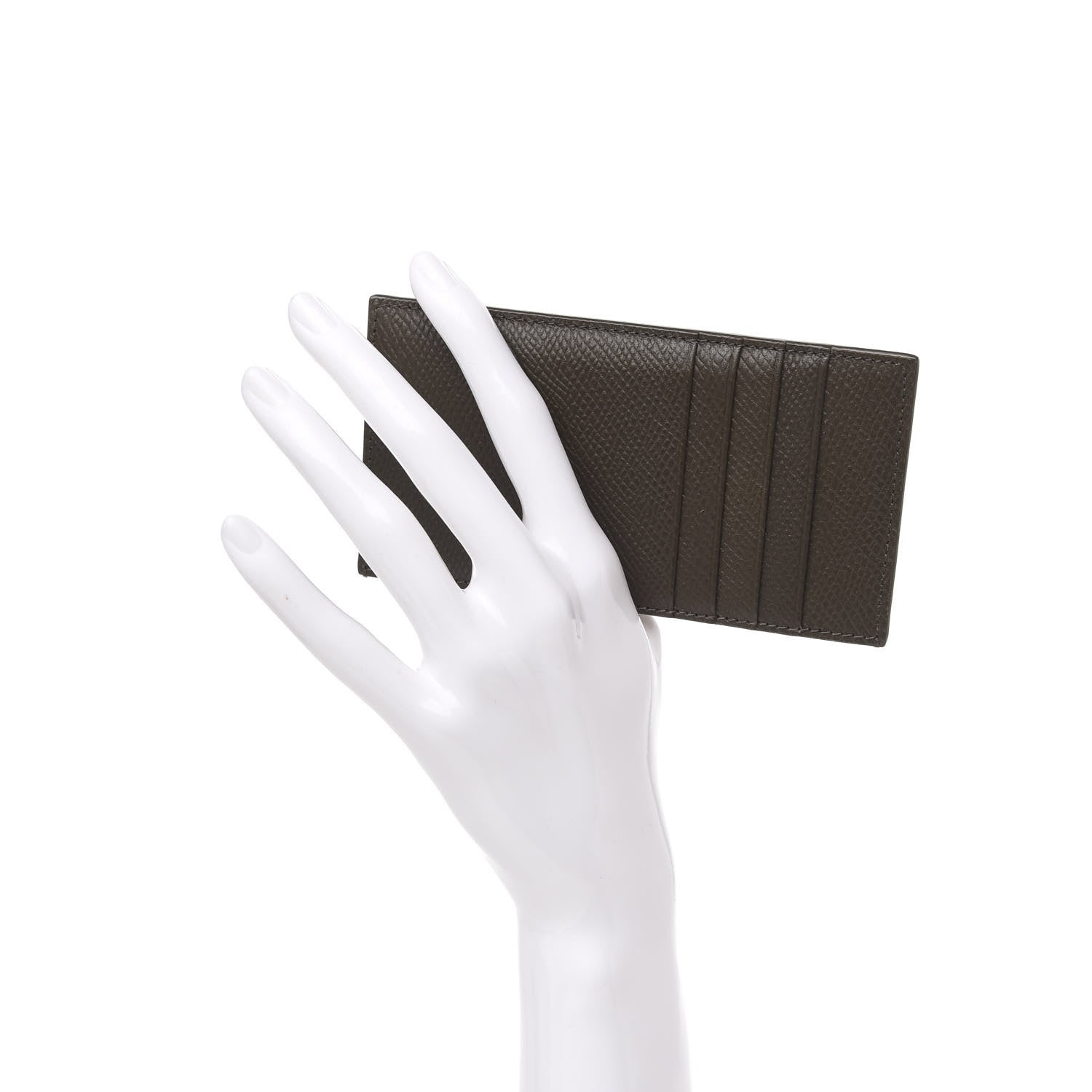 Celine Grained Calfskin Compact Card Holder Khaki 2 of 7