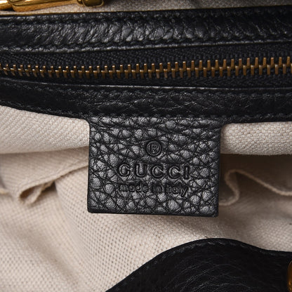 Gucci Pebbled Calfskin Medium Twill Shoulder Bag Black 6 of 7