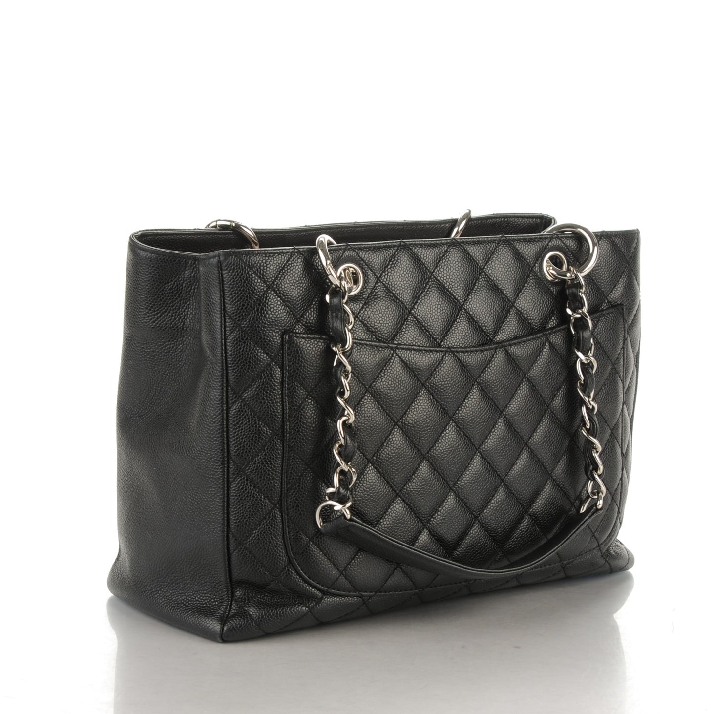 Caviar Quilted Grand Shopping Tote GST Black