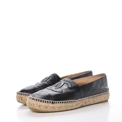 Chanel Lambskin CC Espadrilles 38 Black 3 of 22