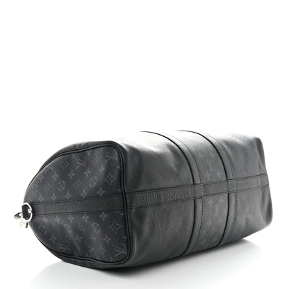 Louis Vuitton Taiga Monogram Eclipse Keepall Bandouliere 50 Black 3 of 10