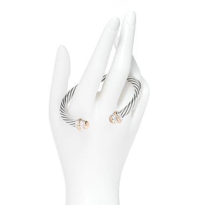 David Yurman Sterling Silver 14K Yellow Gold 7mm Cable Classics Bracelet 2 of 5