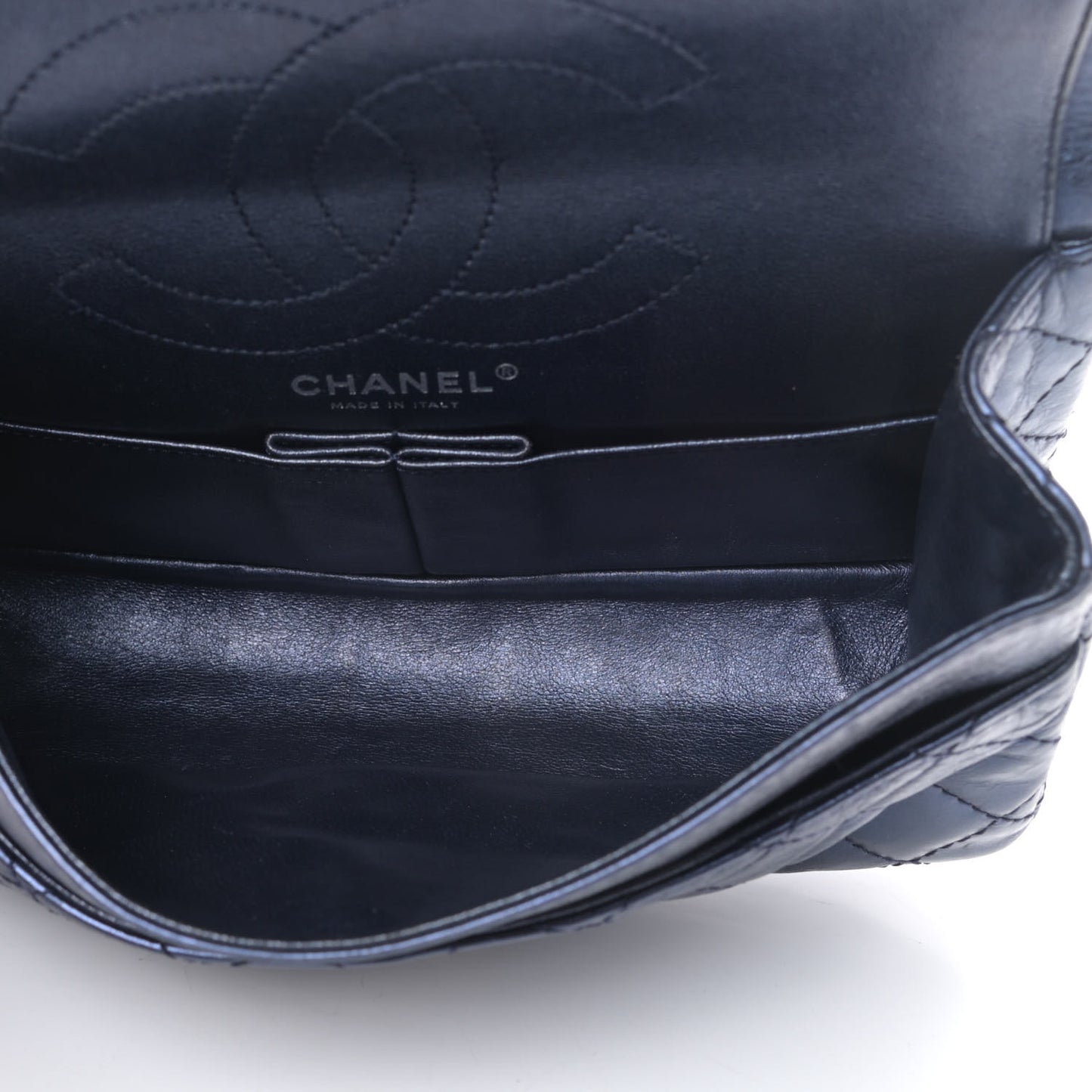 Metallic Aged Calfskin Quilted 2.55 Reissue 225 Flap Blue