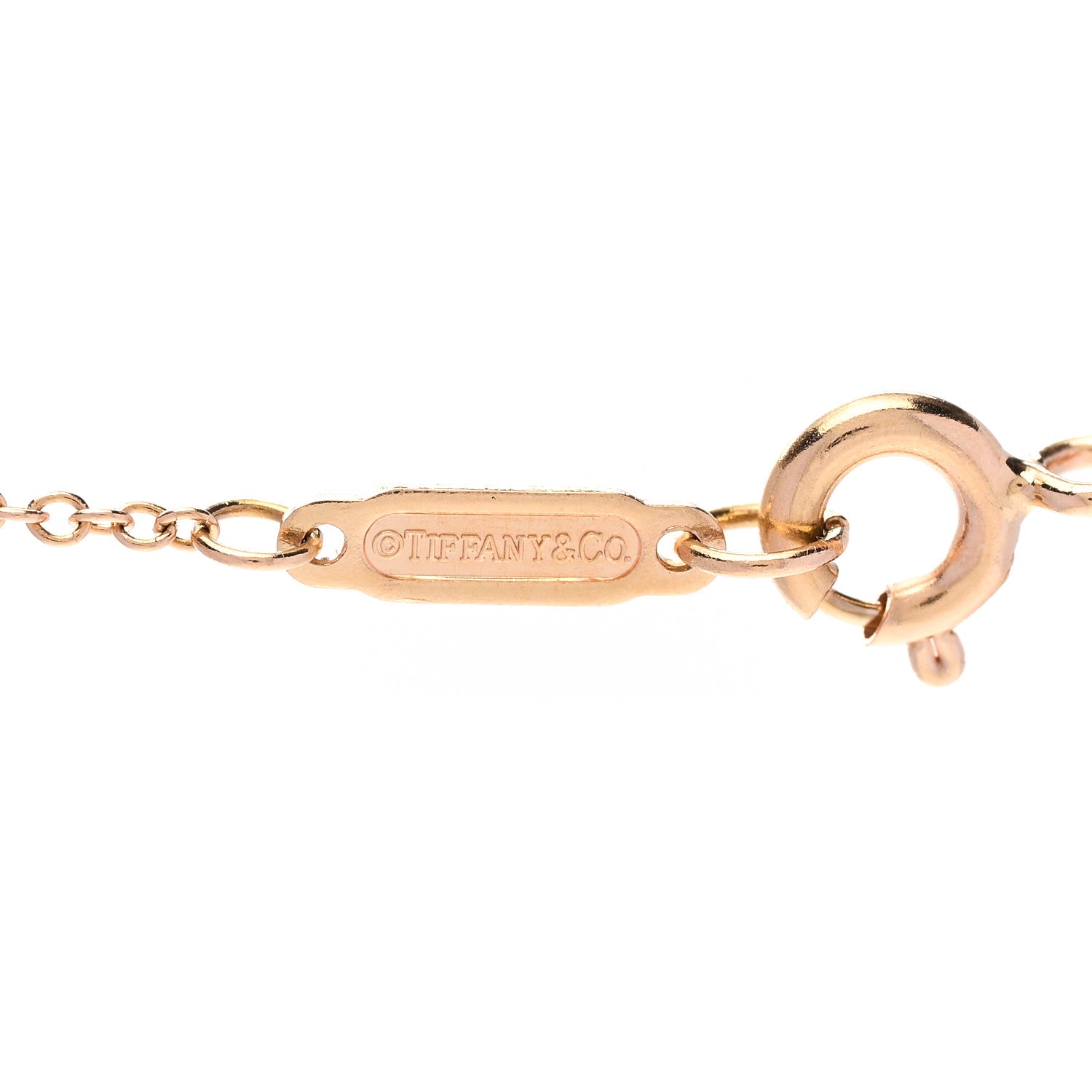 Tiffany 18K Rose Gold Diamond Small T Smile Pendant Necklace 4 of 5