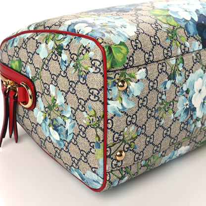 Gucci GG Supreme Monogram Blooms Medium Boston Beige Blue Navy Hibiscus Red 10 of 11