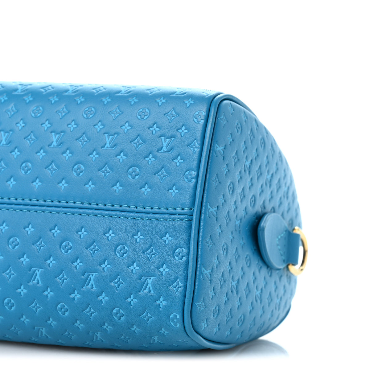 Louis Vuitton Calfskin Nanogram Embossed Speedy Bandouliere 20 Blue 9 of 12