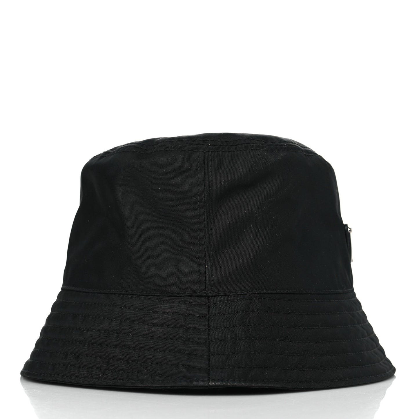 Re-Nylon Metal Triangle Logo Womens Bucket Hat M Black