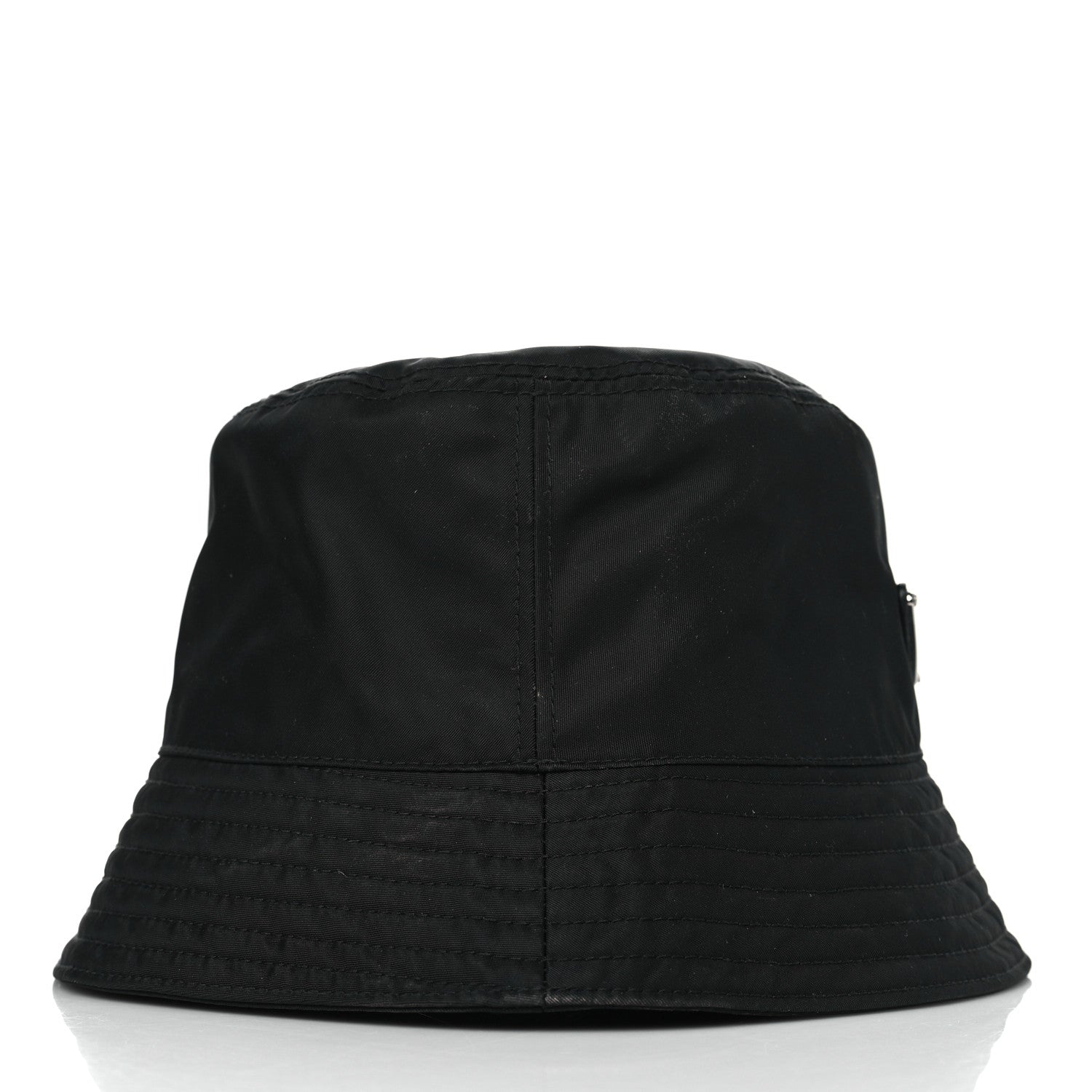 Prada Re-Nylon Metal Triangle Logo Womens Bucket Hat M Black 4 of 7