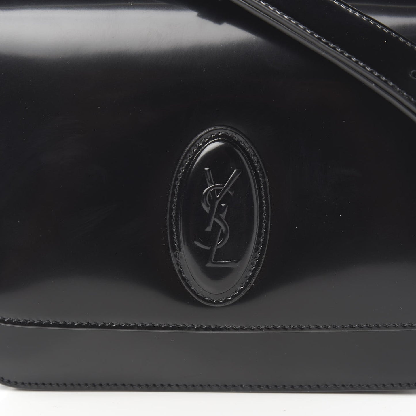 Patent Calfskin Le 61 Shoulder Bag Black