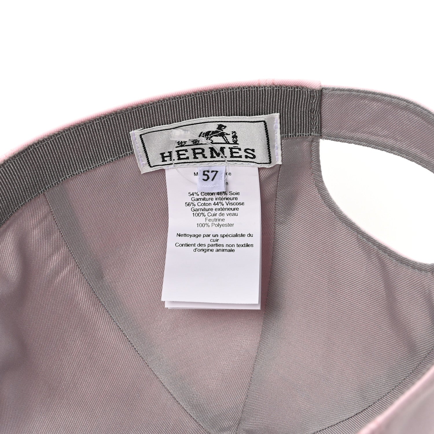 Hermes Cotton Canvas Serena Cap 57 Rose Darling 8 of 8