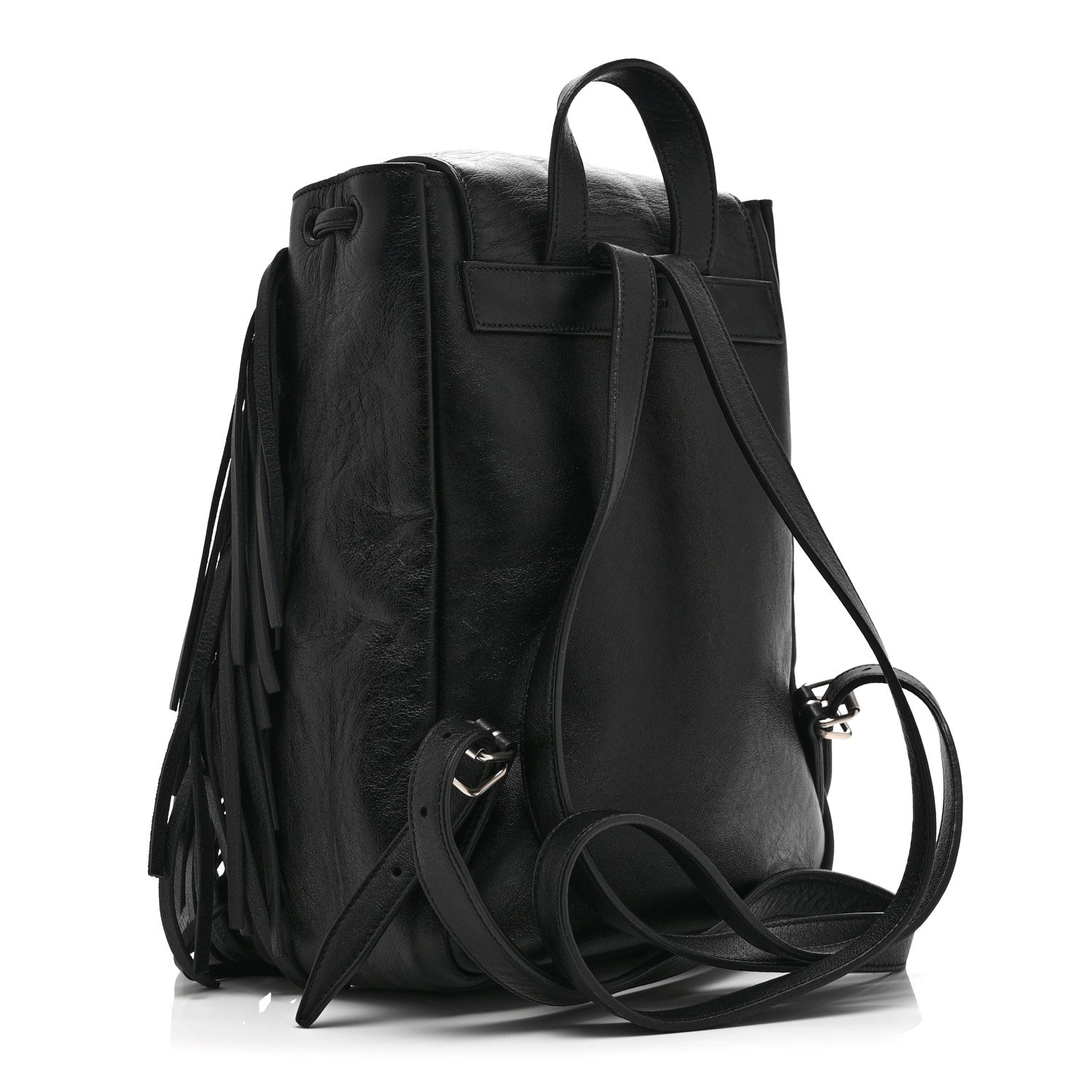 Saint Laurent Calfskin Fringe Festival Backpack Black 3 of 10