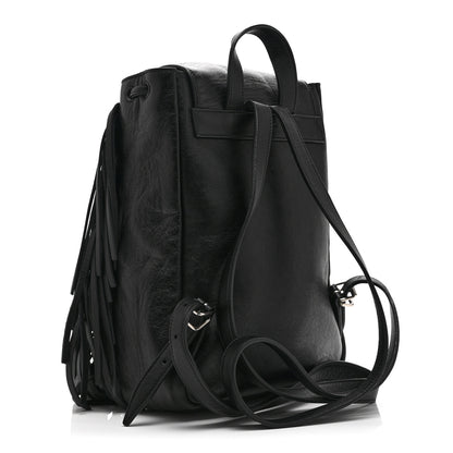 Saint Laurent Calfskin Fringe Festival Backpack Black 3 of 10