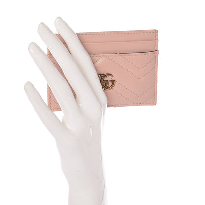 Gucci Calfskin Matelasse GG Marmont Card Holder Perfect Pink 2 of 6