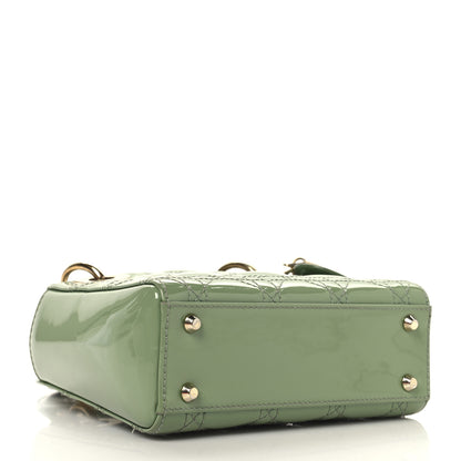 Christian Dior Patent Cannage Mini Lady Dior Mint Green 4 of 13