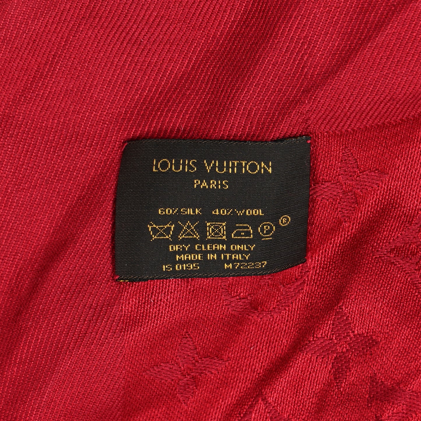 Silk Wool Monogram Shawl Pomme D'Amour