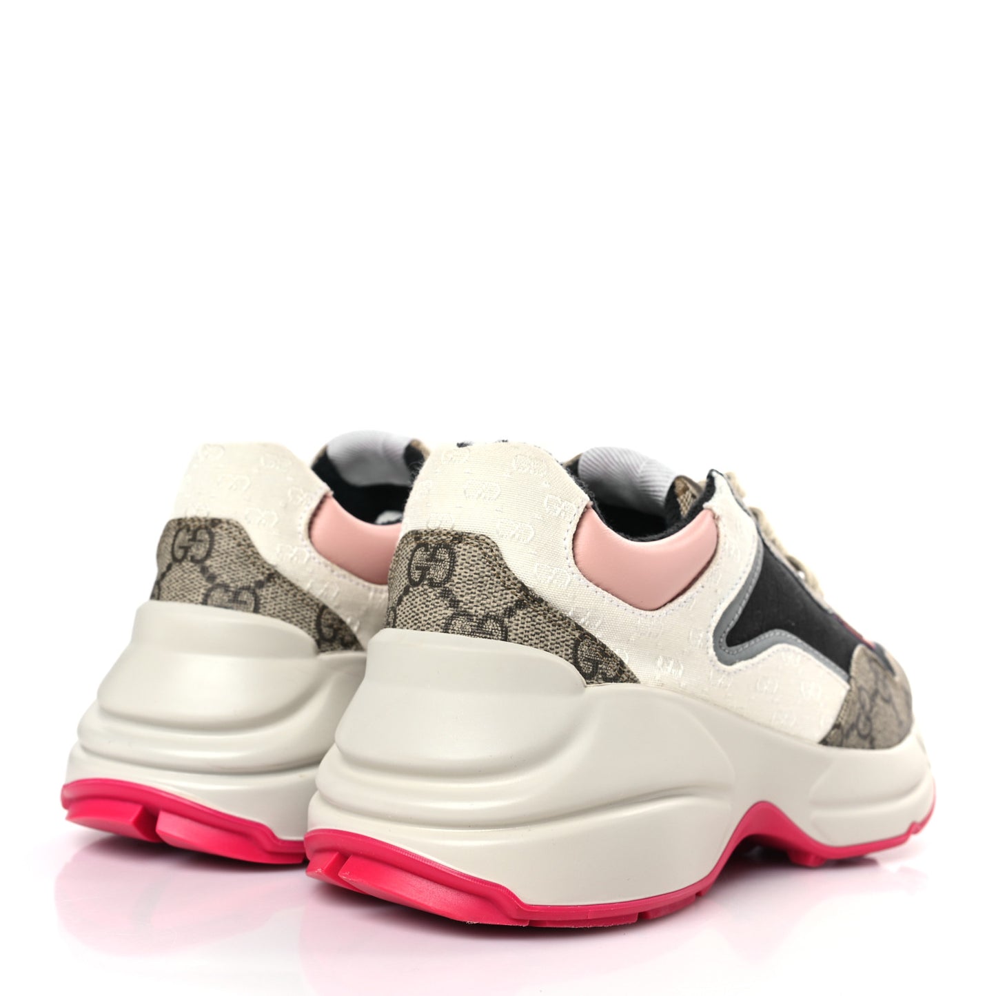 GG Supreme Monogram Mix Monogram Womens Rhyton Sneakers 36.5 London Blue Beige Pale Pink
