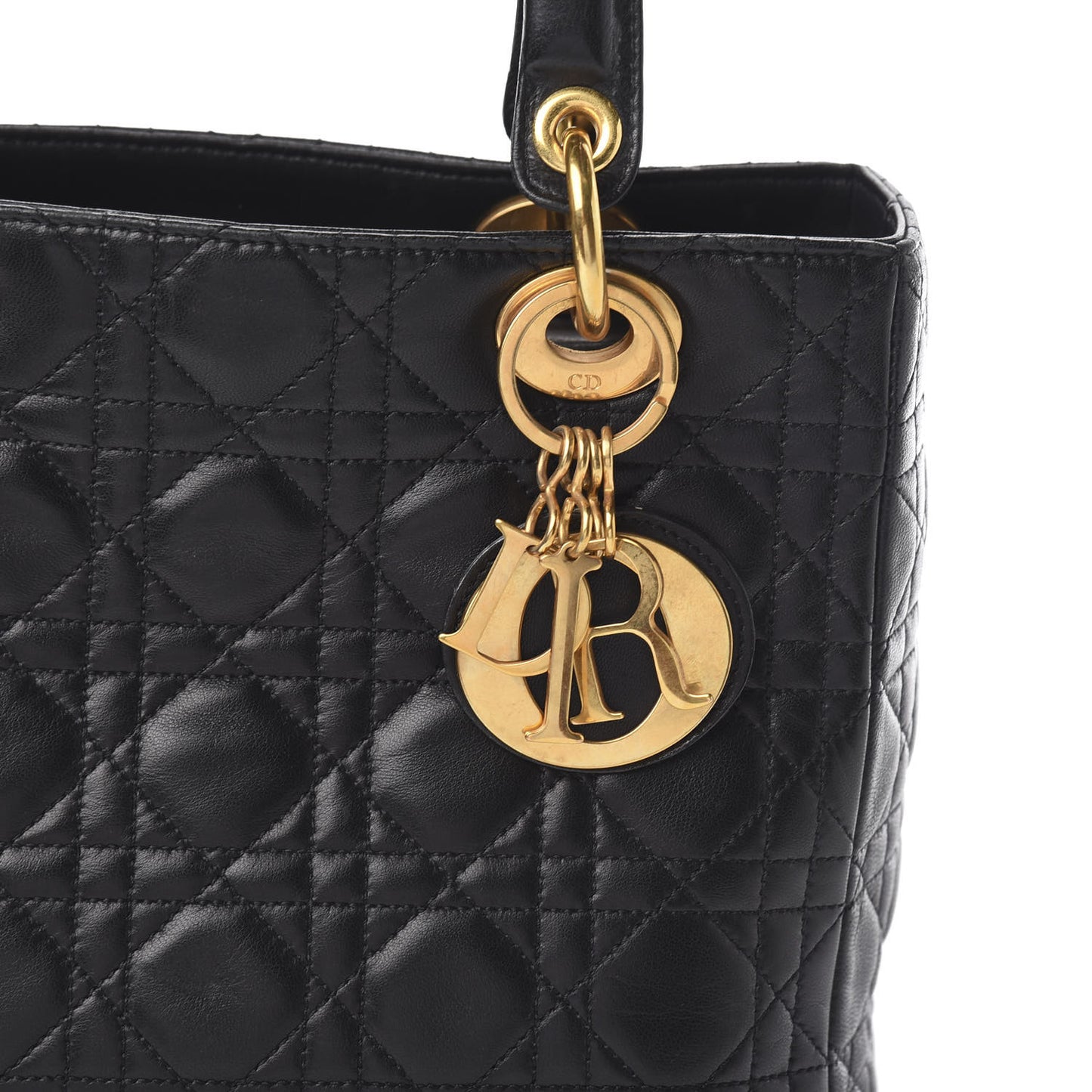 Lambskin Cannage Medium Lady Dior Black