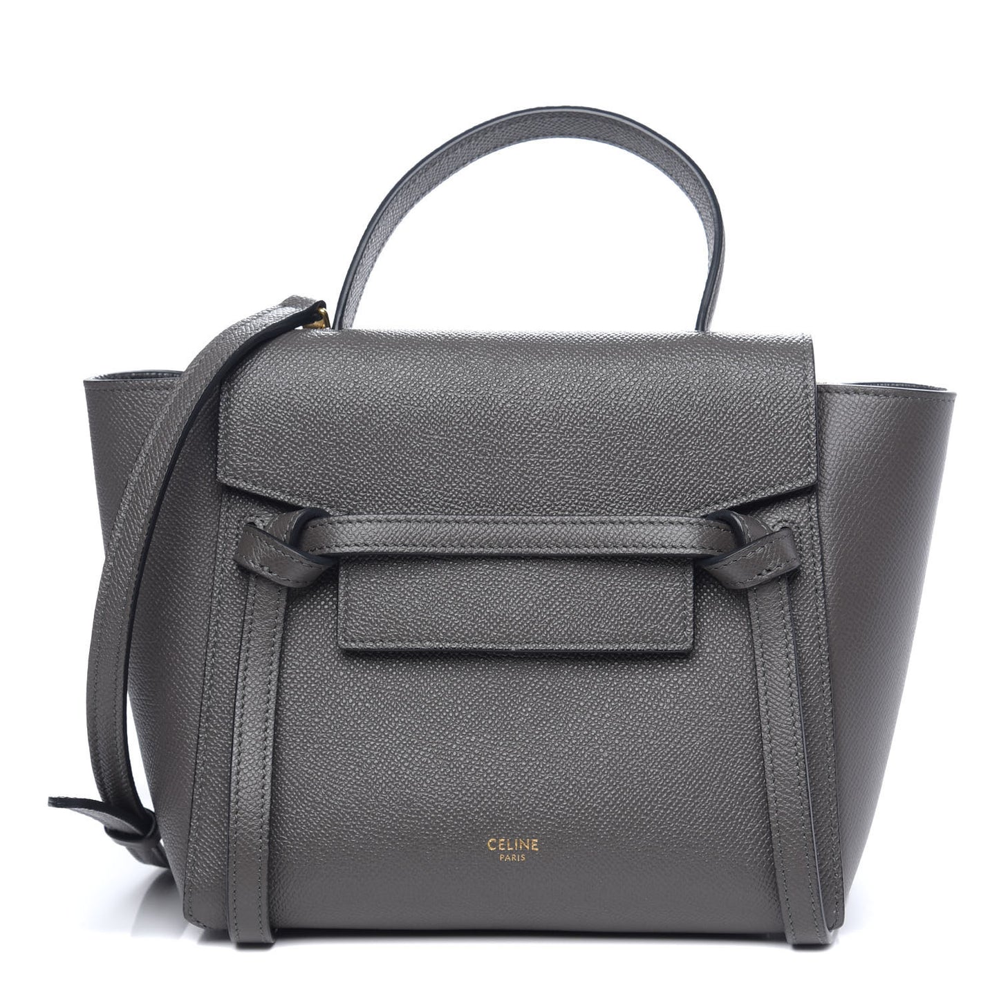 Grained Calfskin Nano Belt Bag Grey