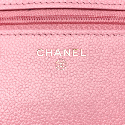 Chanel Caviar Quilted Multi Chain Wallet On Chain WOC Light Pink 6 of 11