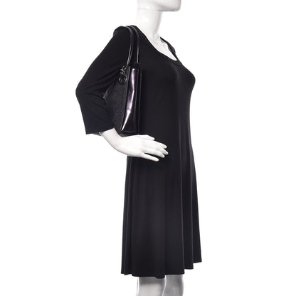 Christian Dior Nylon Cannage Shopper Tote Black Purple 2 of 11