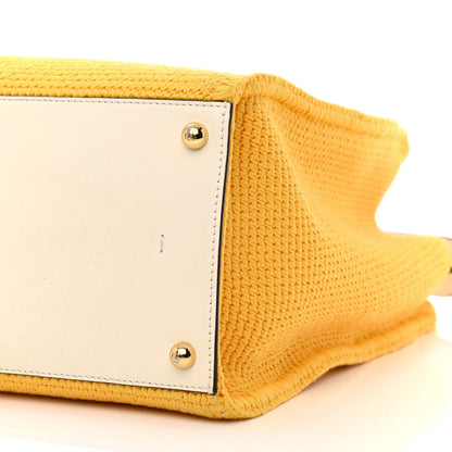 Fendi Crochet Vitello King Logo Plexiglass Medium Fendi Sunshine Shopper Tote Mimosa Panna 10 of 10