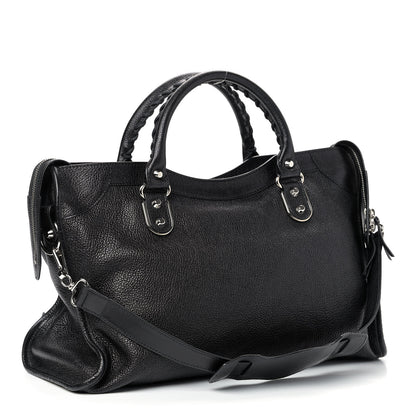 Balenciaga Chevre Silver Metallic Edge Hardware City Black 3 of 9