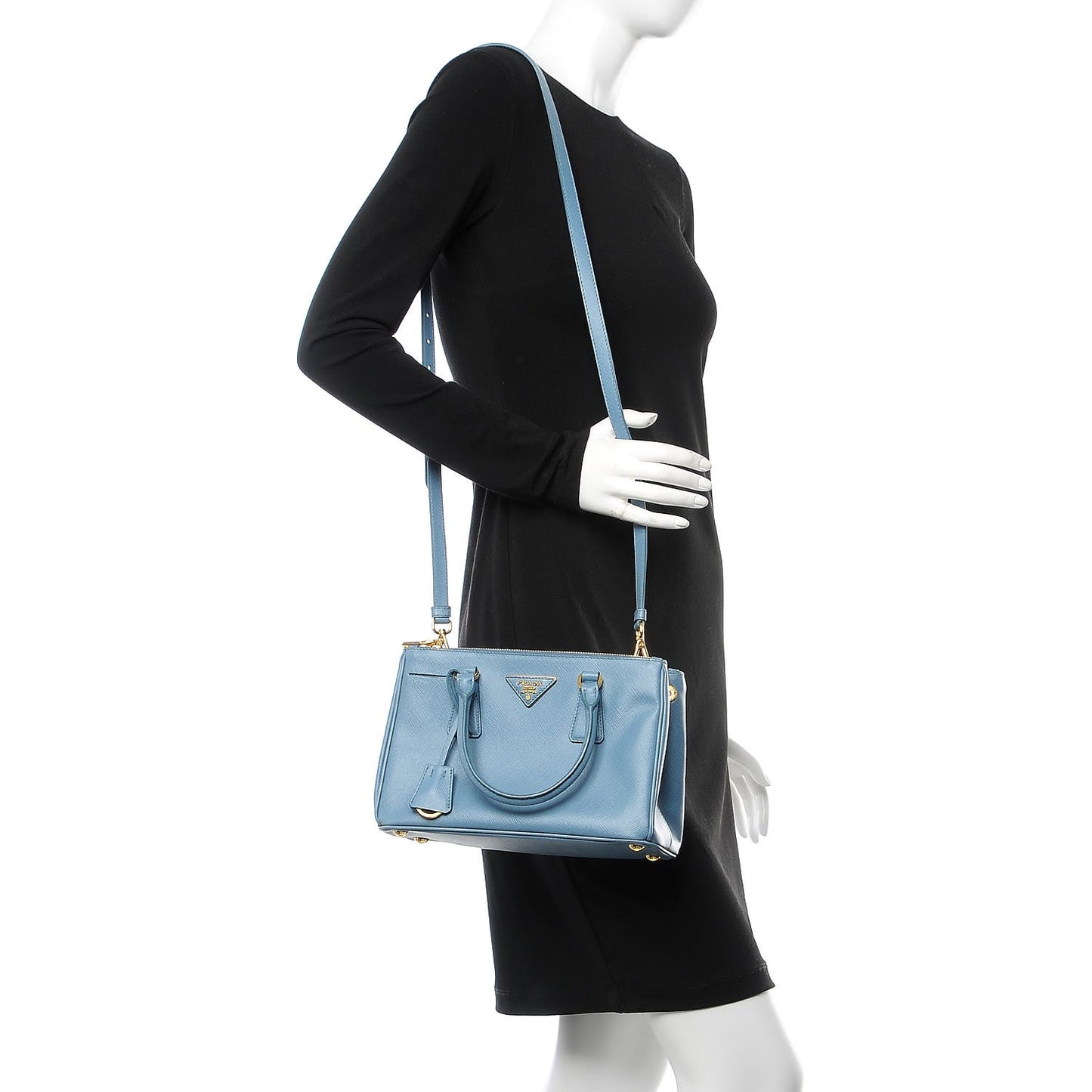 Saffiano Galleria Mini Double Zip Tote Aviazione