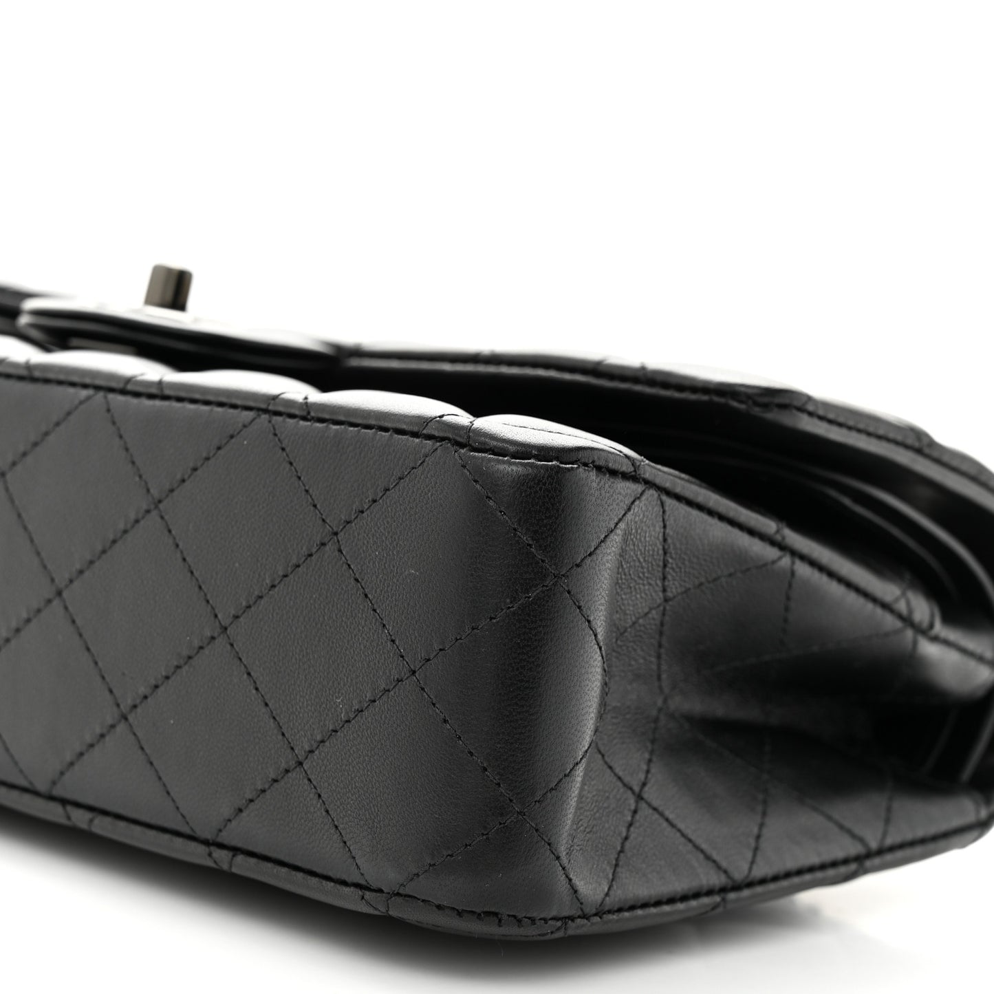 Lambskin Quilted Medium Double Flap So Black