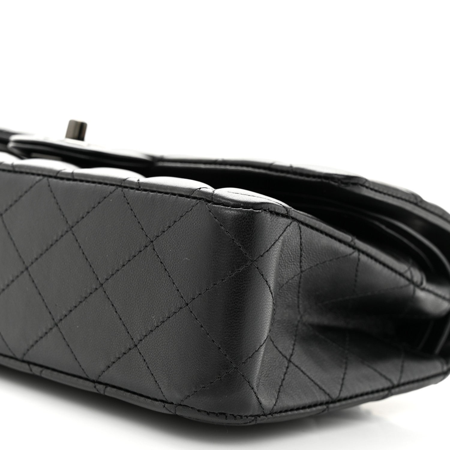 Chanel Lambskin Quilted Medium Double Flap So Black 10 of 11