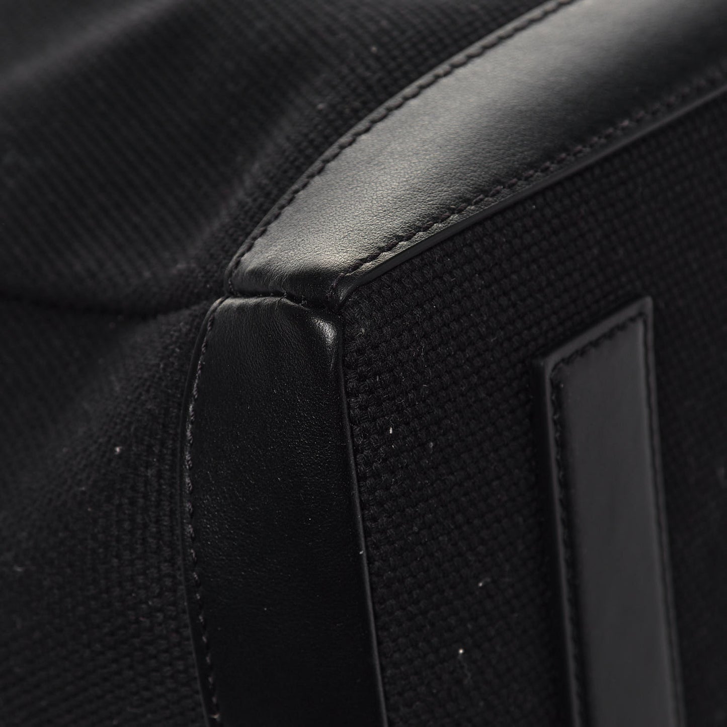 Canvas Calfskin Logo Tote Black
