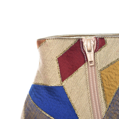 Christian Louboutin Nappa Silk Tissu Geometrique Hilconico 85 Booties 39.5 Multicolor 11 of 13