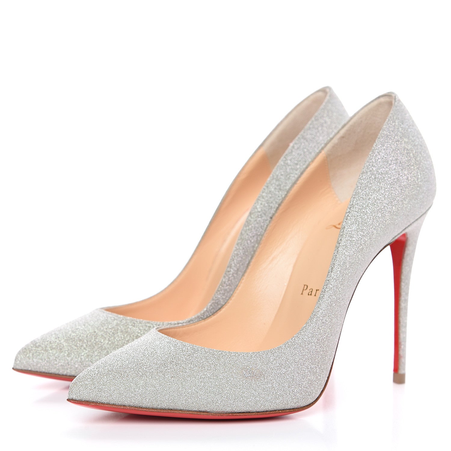 Christian Louboutin Glitter Sunset Pigalle Follies 100 Pumps 35 Silver 3 of 9