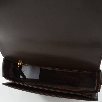 Saint Laurent Reptile Calfskin Embossed Patchwork Medium Animal Monogram Universite Bag Brown 5 of 9