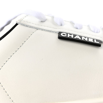 Chanel Calfskin CC Womens Sneakers 38 White 10 of 13