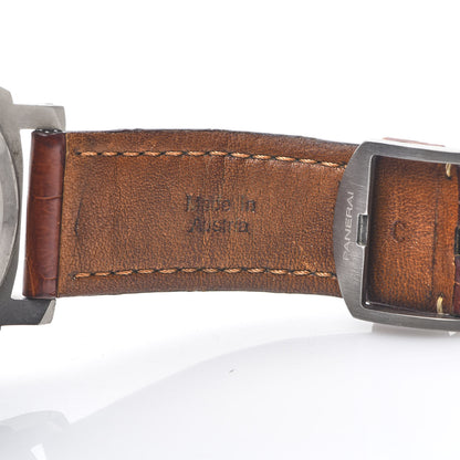 Panerai Titanium Alligator 44mm Luminor Marina Left-Handed Automatic Watch Grey PAM00056 6 of 13