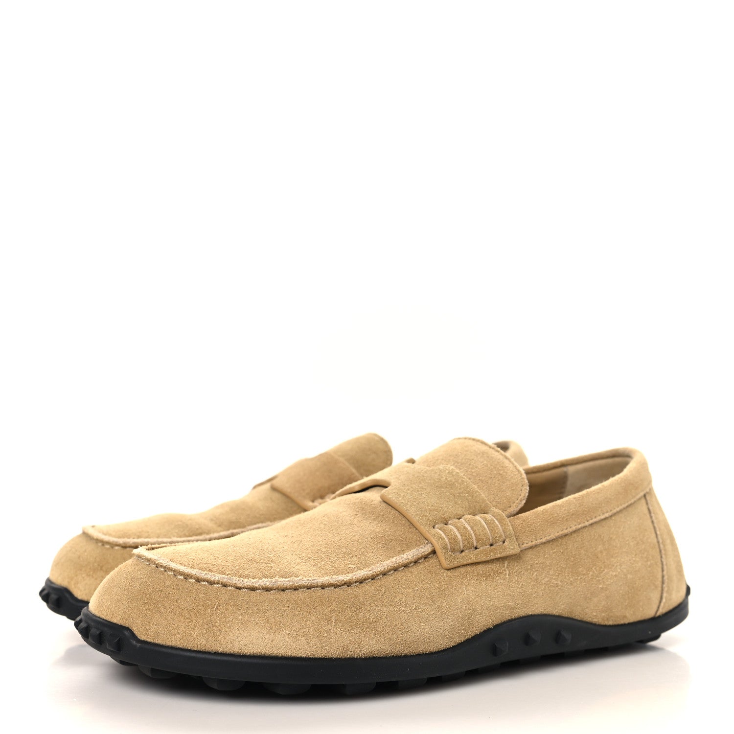 Hermes Suede Calfskin Womens Lazy Loafers 37 Beige Sable 4 of 9