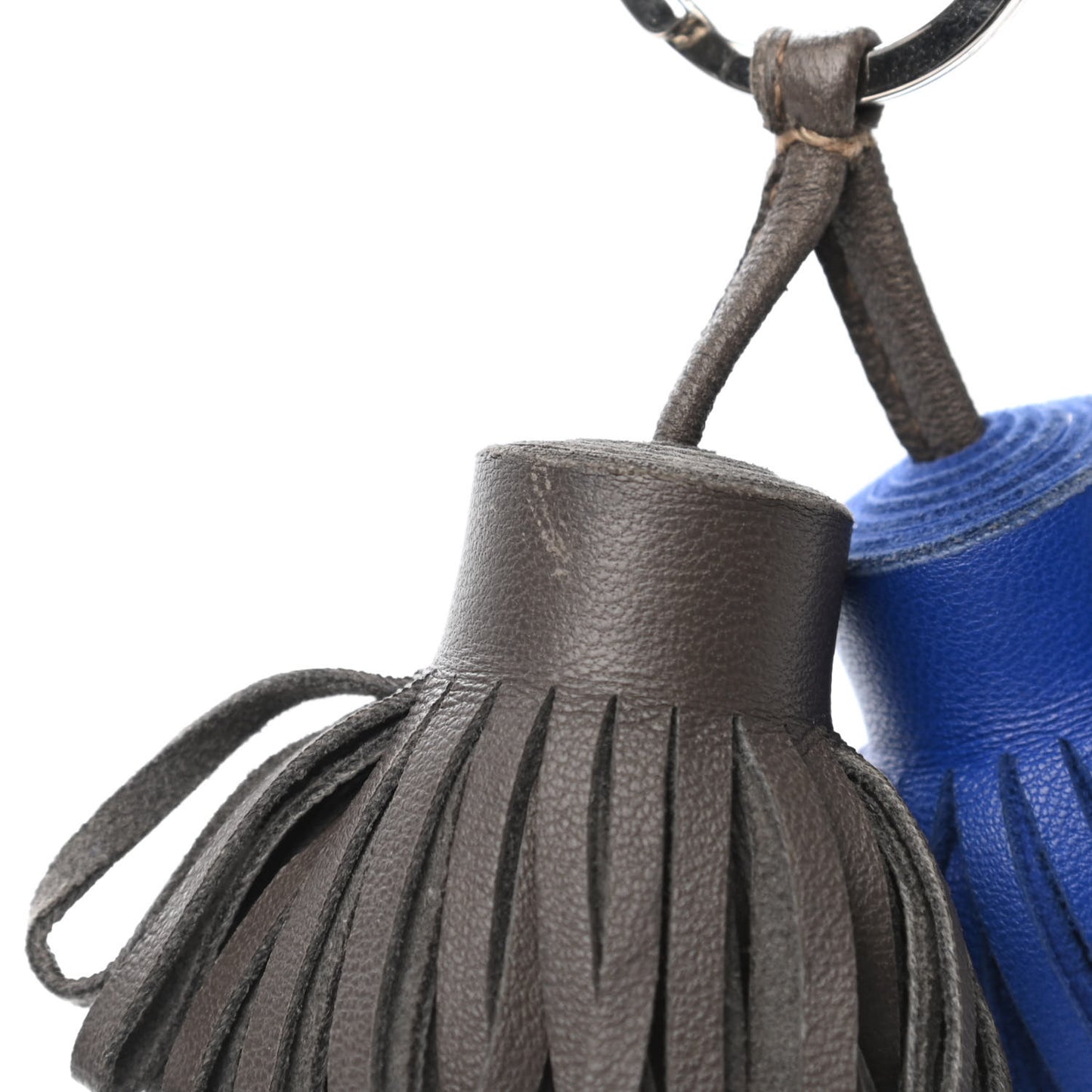 Lambskin Carmen Uno-Dos Key Holder Etain Bleu Electrique
