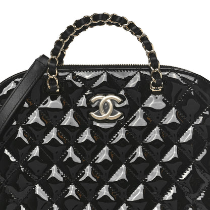 Chanel Patent Quilted Shiny Coco Small Shopping Bag Black 8 of 10