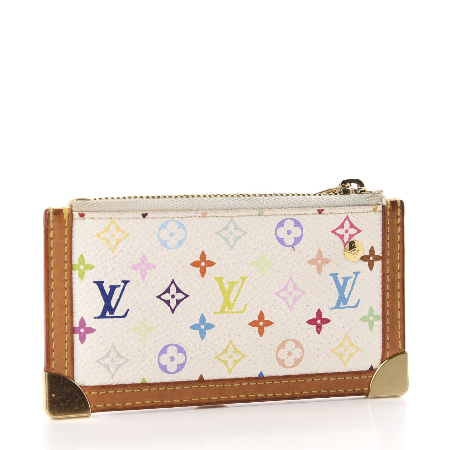Monogram Multicolor Key Pouch White