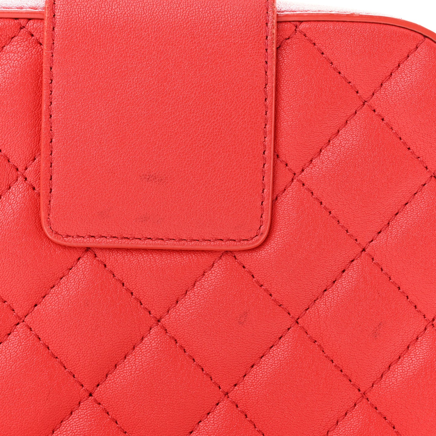 Lambskin Quilted Mini CC Box Camera Bag Red