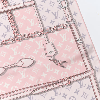 Louis Vuitton Silk Monogram Confidential Square Scarf Light Pink 3 of 4