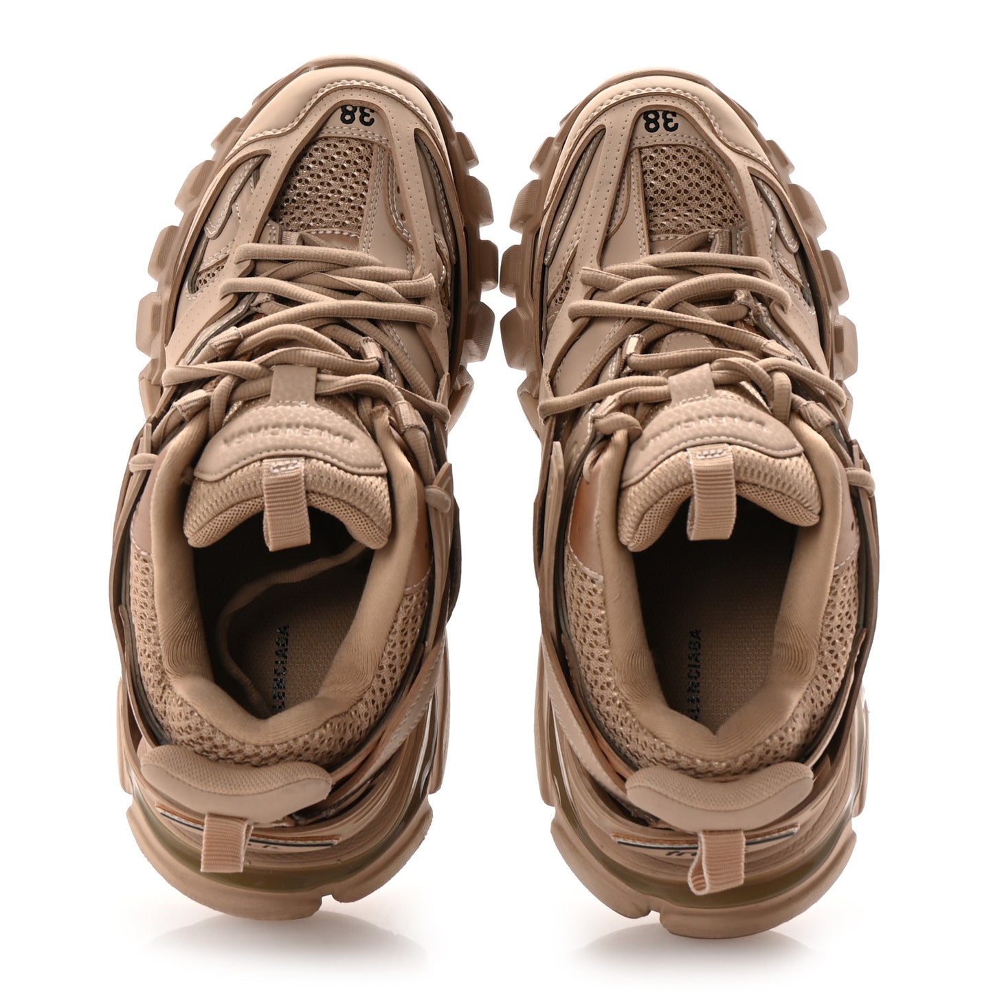 Mesh Rubber Uni-Matte Full Color Womens Track Sneakers 38 Full Beige