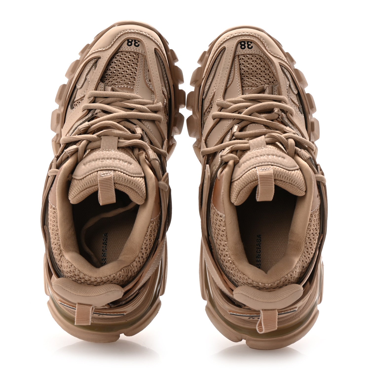 Balenciaga Mesh Rubber Uni-Matte Full Color Womens Track Sneakers 38 Full Beige 2 of 9