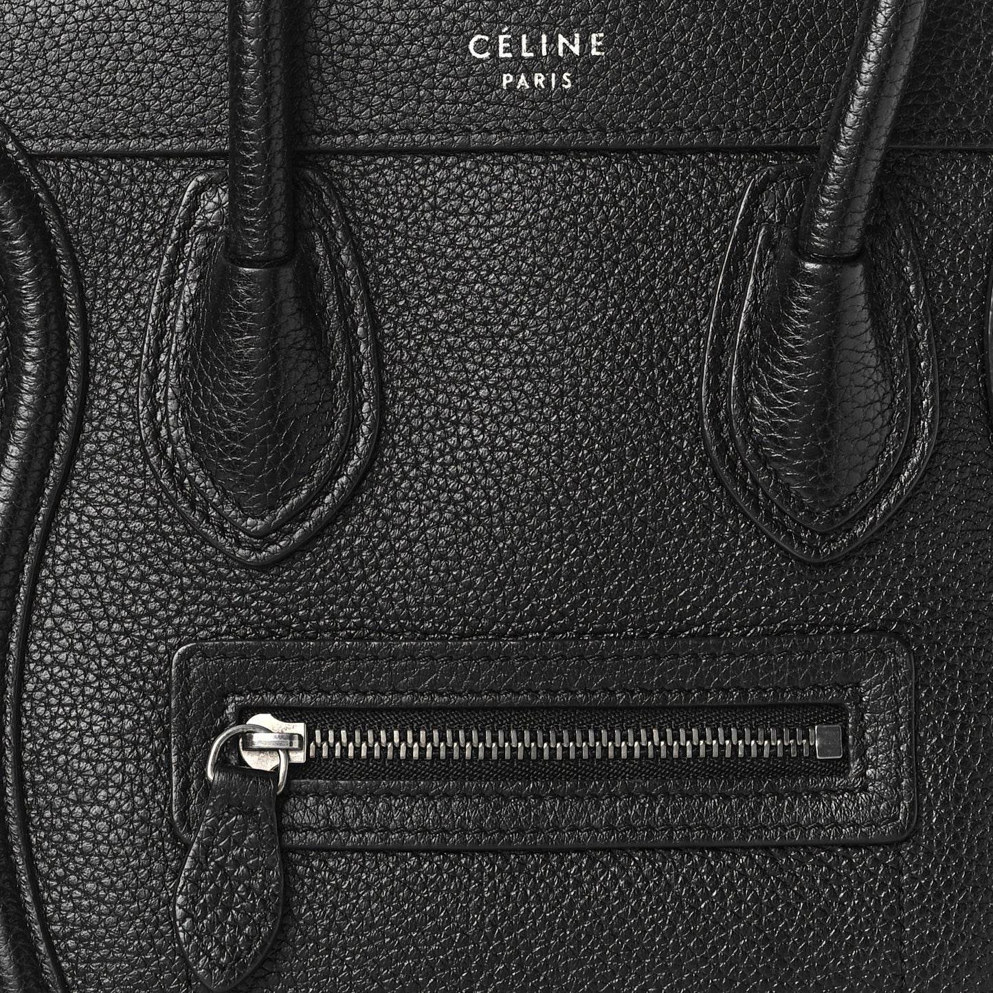 Drummed Calfskin Nano Luggage Black