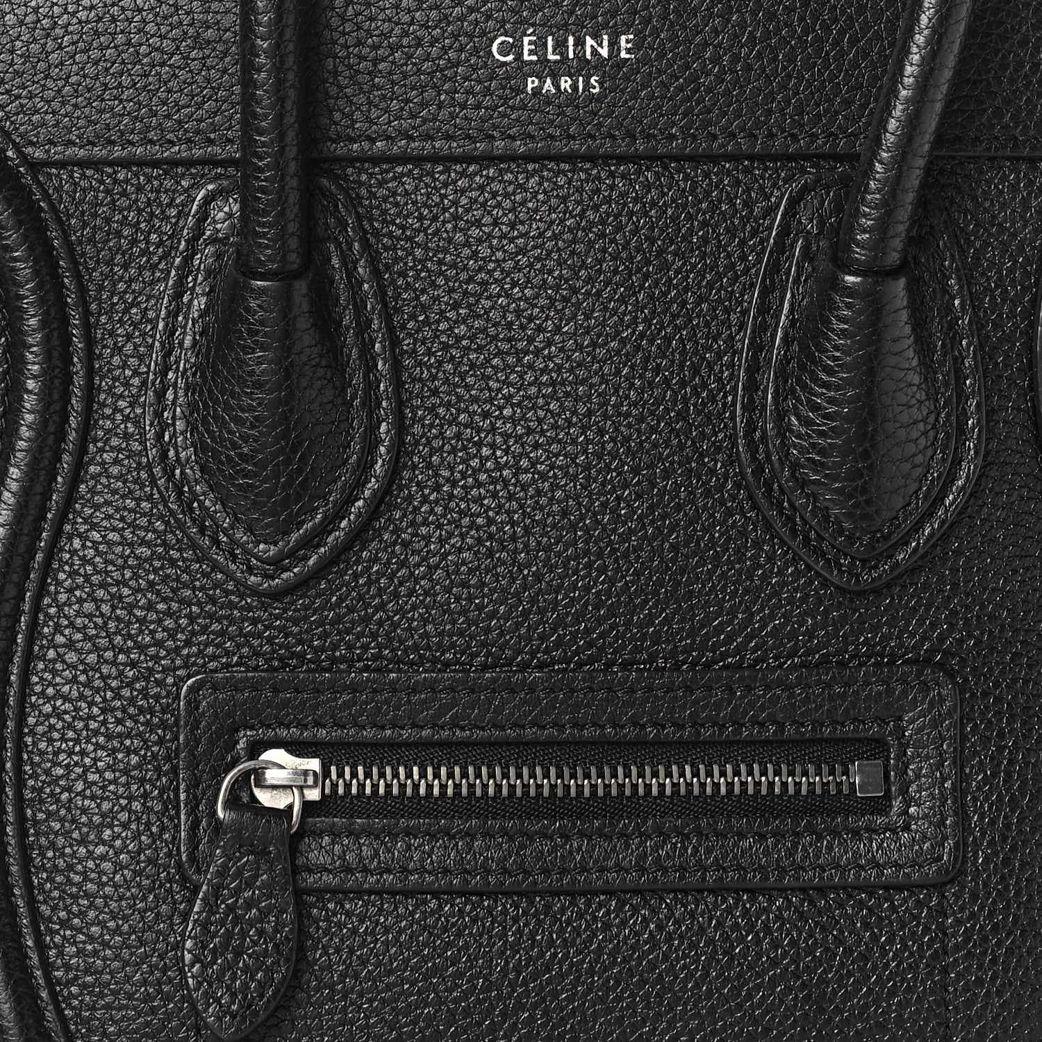 Celine Drummed Calfskin Nano Luggage Black 7 of 16
