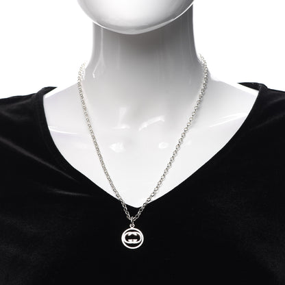 Gucci Sterling Silver Interlocking Circle GG Pendant Necklace 2 of 4