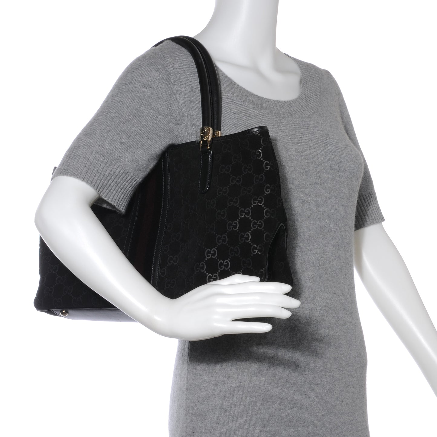 Guccissima Suede Tote Black